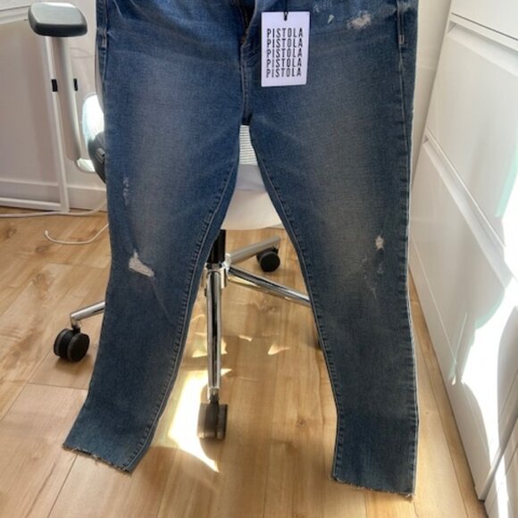 Pistola Denim Monroe Cropped Cigarette Blue Jeans 27 - Picture 4 of 7